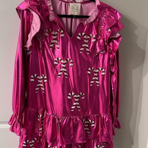 Dresses & Skirts - Pink Candy Cane Ruffle Dress